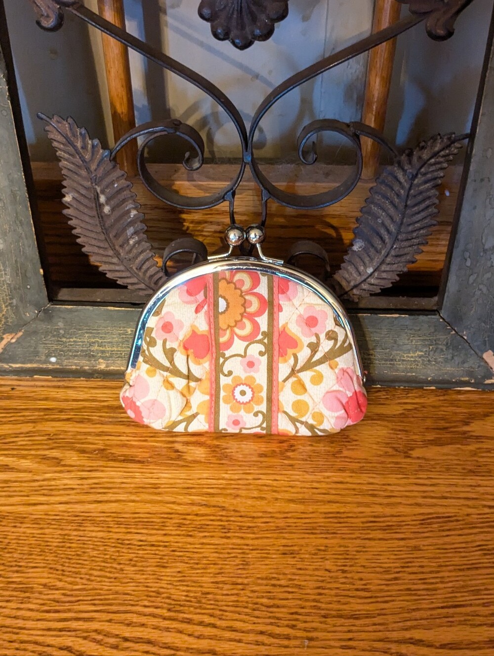 Vera Bradley Retired Folkloric Double Kiss-Lock Coin Purse